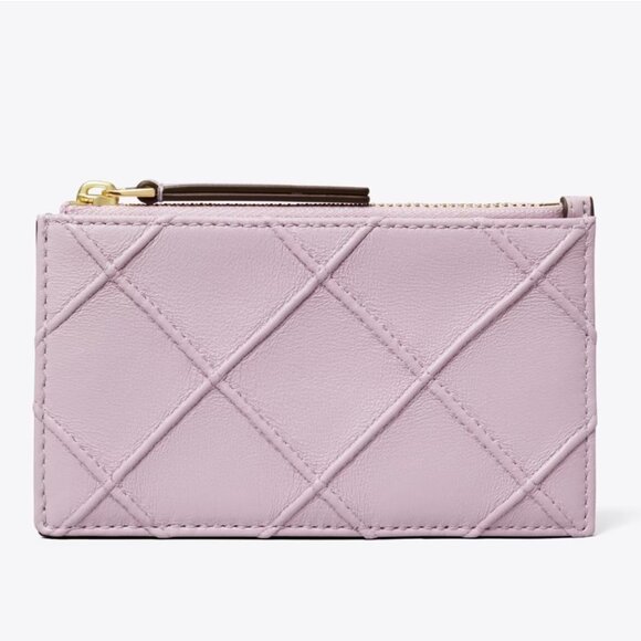 Tory Burch Fleming Soft Card Case Pale Purple Leather - Picture 4 of 8